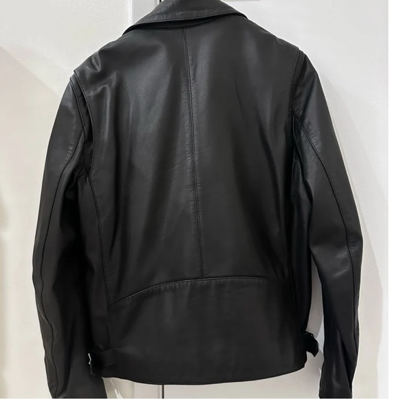 The Kooples Biker Leather Jacket Men Large Black - Picture 2 of 8